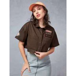 Bewakoof Brown Cropped Shirt-picture-31