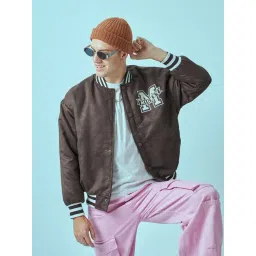 Bewakoof Brown Loose Fit Printed Bomber Jacket-picture-42