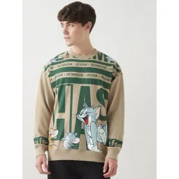 Bewakoof Brown Relaxed Fit Graphic Oversized Sweatshirt-picture-46