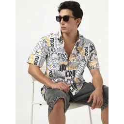 Bewakoof Garfield Typography Printed Oversized Cotton Shirt-picture-25