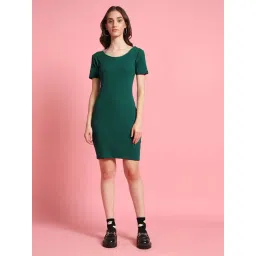 Bewakoof Green Bodycon Dress-image-25