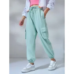 Bewakoof Green Casual trousers-image-4
