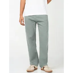 Bewakoof Green Cotton Straight Fit Jeans-picture-42