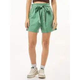Bewakoof Green Loose Fit Shorts-image-13