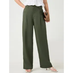 Bewakoof Green Polyester Solid Trousers-picture-29