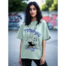 Bewakoof Green Print Cotton Relaxed Fit T-Shirt-picture-33