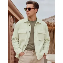 Bewakoof Green Regular Fit Jacket-image-6