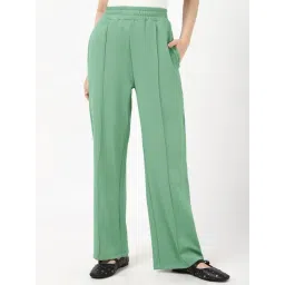 Bewakoof Green Regular Fit Solid Trackpants-image-34