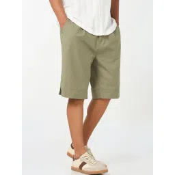Bewakoof Green Relaxed Fit Shorts-image-17