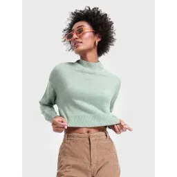 Bewakoof Green Relaxed Fit Sweater-image-1