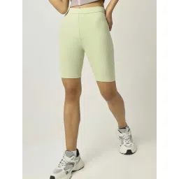 Bewakoof Green Slim Fit Shorts-image-3