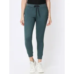 Bewakoof Green Textured Joggers-image-35