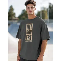 Bewakoof Grey Cotton Relaxed Fit T-Shirt-picture-37