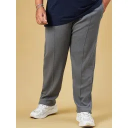 Bewakoof Grey Regular Fit Solid Plus Size Track Pants-picture-30