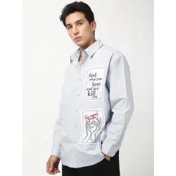 Bewakoof Grey Relaxed Fit Graphic Shirt-picture-39
