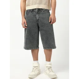 Bewakoof Grey Straight Fit Solid Shorts-picture-22
