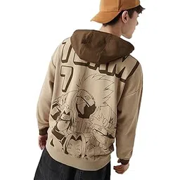 bewakoof Heavy Duty 1.0 Official Naruto Merchandise Men's Graphic Print Oversized Fit Full Sleeve Hooded Poly Cotton Hoodies-picture-37