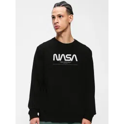 Bewakoof Jet Black Regular Fit Round Neck Printed Sweatshirt-picture-40