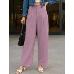 Bewakoof Mauve Loose Fit Trousers-picture-48
