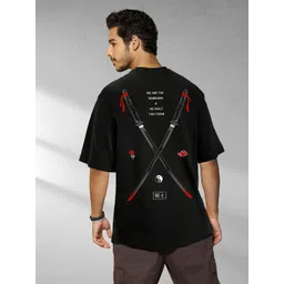 Bewakoof Men Black Typography Back Print Oversized T-shirt-picture-34