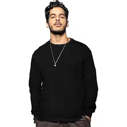 bewakoof Men Cotton Crew Neck Solid Oversized Fit T-Shirt Pullover-picture-36