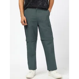 Bewakoof Men Green Zip-Off Covertible Cargos Trousers-picture-27