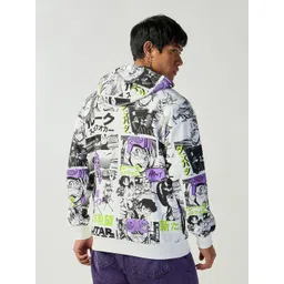 Bewakoof Men Printed Hooded Sweatshirt image 4