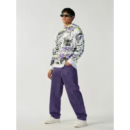 Bewakoof Men Printed Hooded Sweatshirt image 5