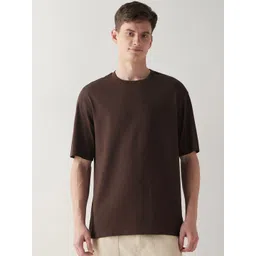 Bewakoof Men Solid Round Neck Cotton Relaxed Fit T-shirt-picture-38