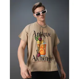 Bewakoof Men Typography Printed Round Neck Cotton Oversized T-shirt-picture-34