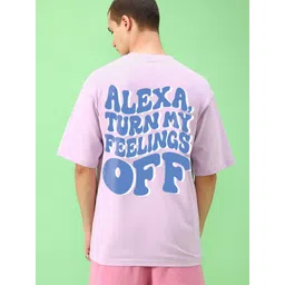 Bewakoof Men Typography Printed Round Neck Cotton Oversized T-shirt-picture-40