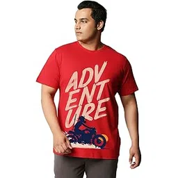 bewakoof Men's 100% Cotton 220 GSM Graphic Print Oversized Fit Round Neck Plus Size T-Shirt-picture-33
