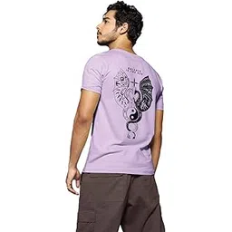 bewakoof Men's 100% Cotton Graphic Print Regular Fit Round Neck T-Shirt-picture-15