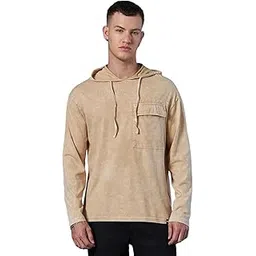 bewakoof Men's 100% Cotton Solid Oversized Fit Hooded T-Shirt-picture-26