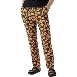 bewakoof Men's All Over Printed Regular Fit Poplin Cotton Pyjamas_642204_Grey_S-picture-14