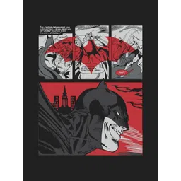 Bewakoof Men's Black Batman Comical Graphic Printed T-shirt image 3