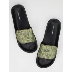 Bewakoof Men's Black Guerilla Camo Printed Velcro Sliders-picture-17