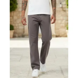 Bewakoof Men's Brown Straight Fit Jeans-picture-23