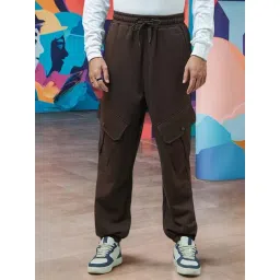 Bewakoof Men's Brown Super Loose Fit Brushed Cargo Jogger-picture-47