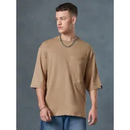 Bewakoof Men's Brown Super Loose Fit T-shirt-picture-10