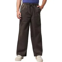 bewakoof Men's Cotton Blend Solid Oversized Fit Pant-picture-12