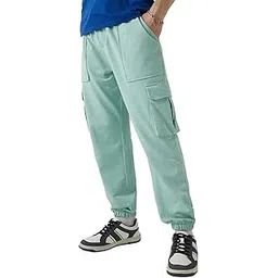 bewakoof Men's Cotton Oversized Fit Joggers|Bewakoof Air 1.0 | Track pants for man | Lower for man | Trouser for men | Baggy trackpants for men | Multipurpose | Mens Lower Activewear | Utility Pockets | Lightweight & Flexible Elastic Waist | Casual Joggers | Loose Fit-picture-34