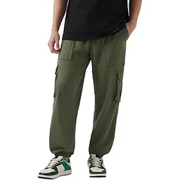 bewakoof Men's Cotton Oversized Fit Joggers|Bewakoof Air 1.0 | Track pants for man | Lower for man | Trouser for men | Baggy trackpants for men | Multipurpose | Mens Lower Activewear | Utility Pockets | Lightweight & Flexible Elastic Waist | Casual Joggers | Loose Fit-picture-38
