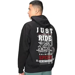 bewakoof Men's Graphic Print Oversized Fit Full Sleeve Hooded Fleece Hoodies-picture-16