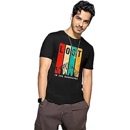 bewakoof Men's Graphic Print Regular Fit Half Sleeve Round Neck Cotton T-Shirt-picture-11