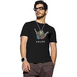 bewakoof Men's Graphic Printed Regular Fit Half Sleeve Round Neck Cotton T-Shirt-picture-11