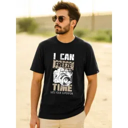 Bewakoof Men's Jet Black Freeze Time Graphic Printed T-Shirt-picture-25