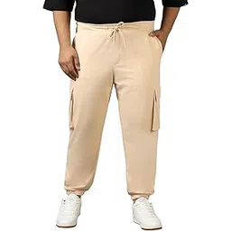 bewakoof Men's Mid Rise Air 1.0 Terry Solid Oversized Fit Plus Size Joggers-picture-30