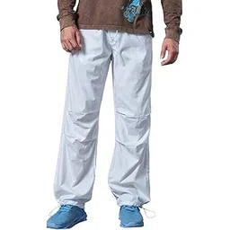 bewakoof Men's Nylon Solid Oversized Fit Casual Pants-picture-16