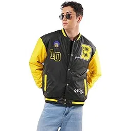 bewakoof Men's Printed Oversized Fit Full Sleeve Stand Collar Nylon Jacket-picture-18